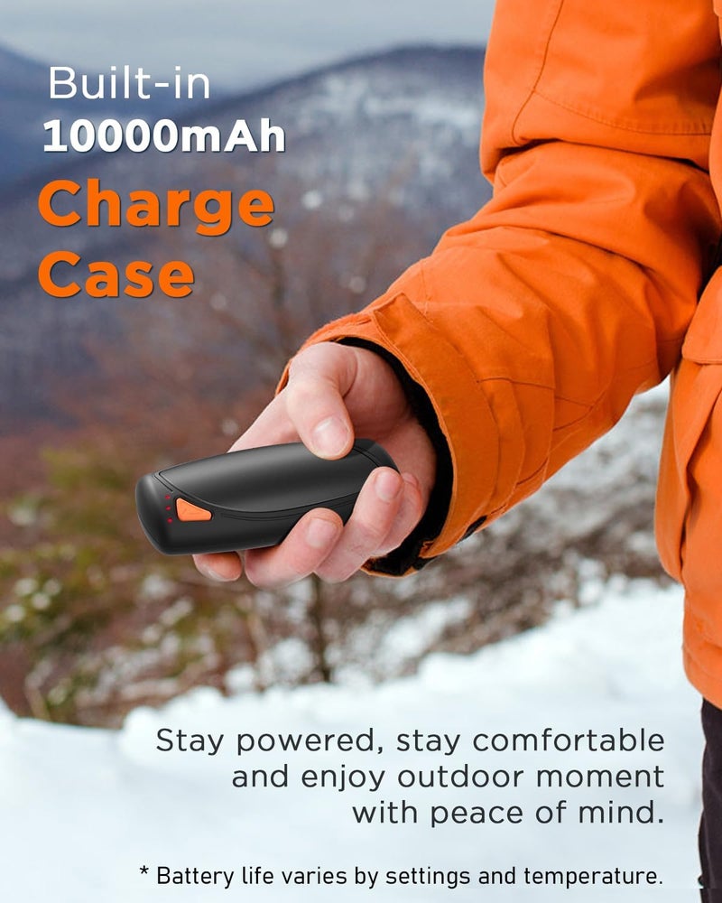 vimwing Hand Warmers Rechargeable with Charge Case, 2 Packs 14,000mAh Electric Hand Warmer Battery Powered Dual Sided Reusable Long Battery Life Portable Pocket Heater Gifts for Men Women Golf, Hunting Gear - Image 3